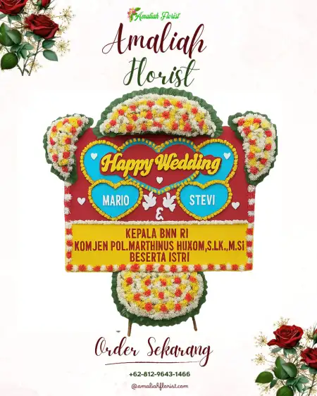 Papan Bunga Pernikahan Sememu